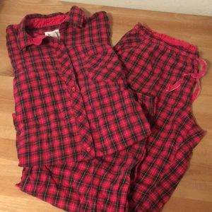 VICTORIAS SECRET 2 pc Plaid Pajama Set Sz Med